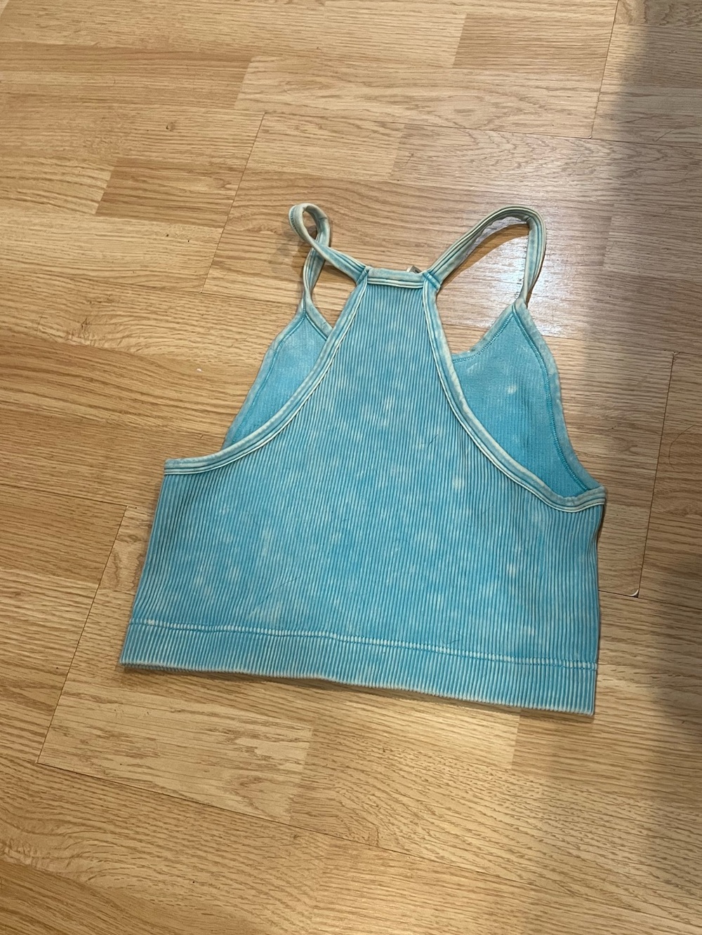 Blue Cropped Tank Top - Picture 2 of 2